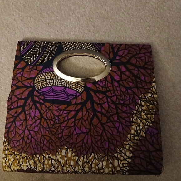 PK Garments Purse Pocketbook Women's Clutch . Gold handle, Purple black. FL - Picture 2 of 5